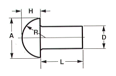 rivets, Plain, finish, Round head, Button Head Rivets, plain steel rivets